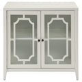 White Console Table With 2 Doors White Primary Living Space Shelves Rectangular Wood Glass