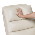 Glider Reclining Chair Swivel Motion Beigefaux Leather Upholstery Luxury Living Room Furniture, Movie Chair Beige Faux Leather Wood Primary Living Space Plywood,Solid Wood
