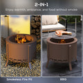 Outsunny 2 In 1 Smokeless Fire Pit, Bbq Grill, 19
