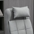 Vinsetto Executive Linen Feel Fabric Office Chair High Back Swivel Task Chair With Adjustable Height Upholstered Retractable Footrest, Headrest And Padded Armrest, Light Grey Grey Polyvinyl Chloride