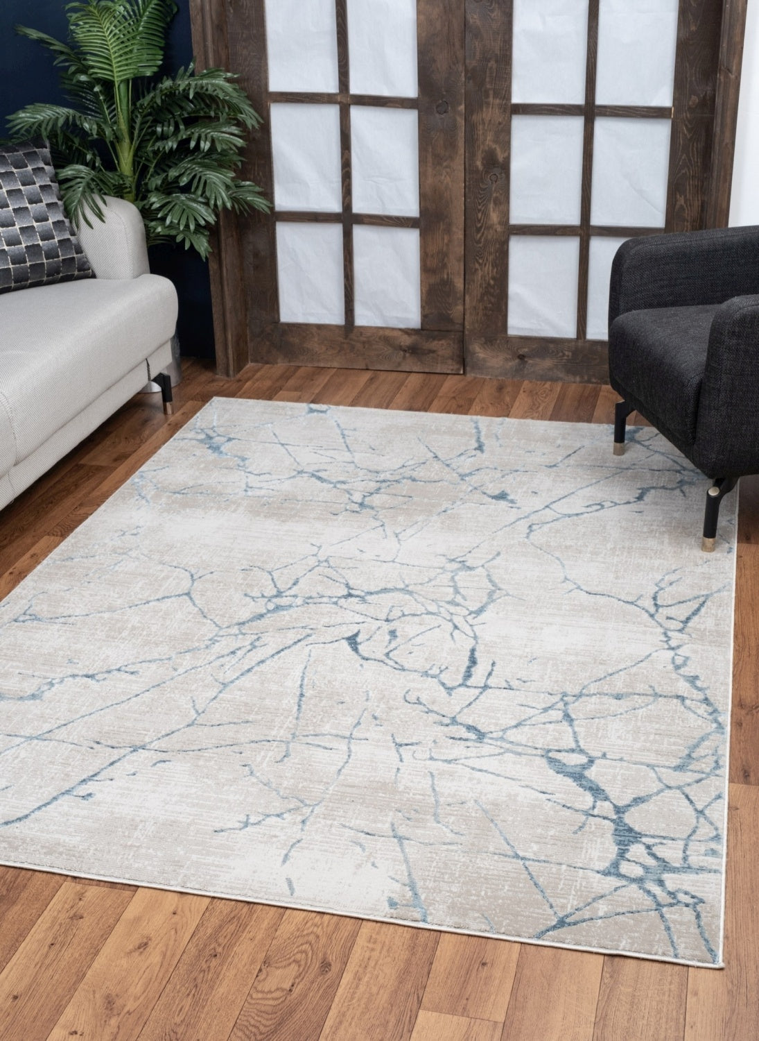 Elegance Gc Cnc6005 Blue 2 Ft. X 3 Ft. Area Rug Beige Polyester