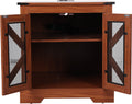 Wood Mid Century Modern Night Stand With Charging Station, Drawers And Adjustable Divider Brown Mdf Metal