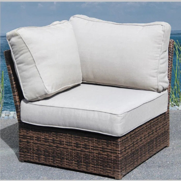 Shick Fully Assembled Corner Wedge Patio Chair With Cushions Espresso Wicker