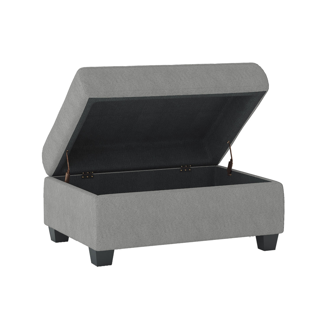 Modern Living Room Furniture 1Pc Gray Microfiber Upholstered Storage Ottoman Tufted Details Gray Microfiber Wood Primary Living Space Modern Rectangle Internal Storage Plywood,Solid Wood