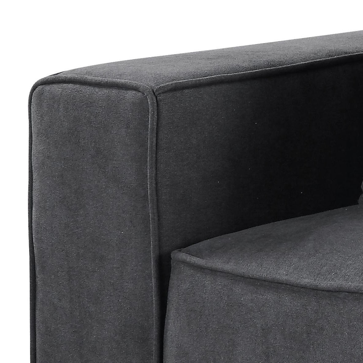 Grey Left Facing Loose Back Accent Chair Grey Primary Living Space Modern Pine Wood Fabric