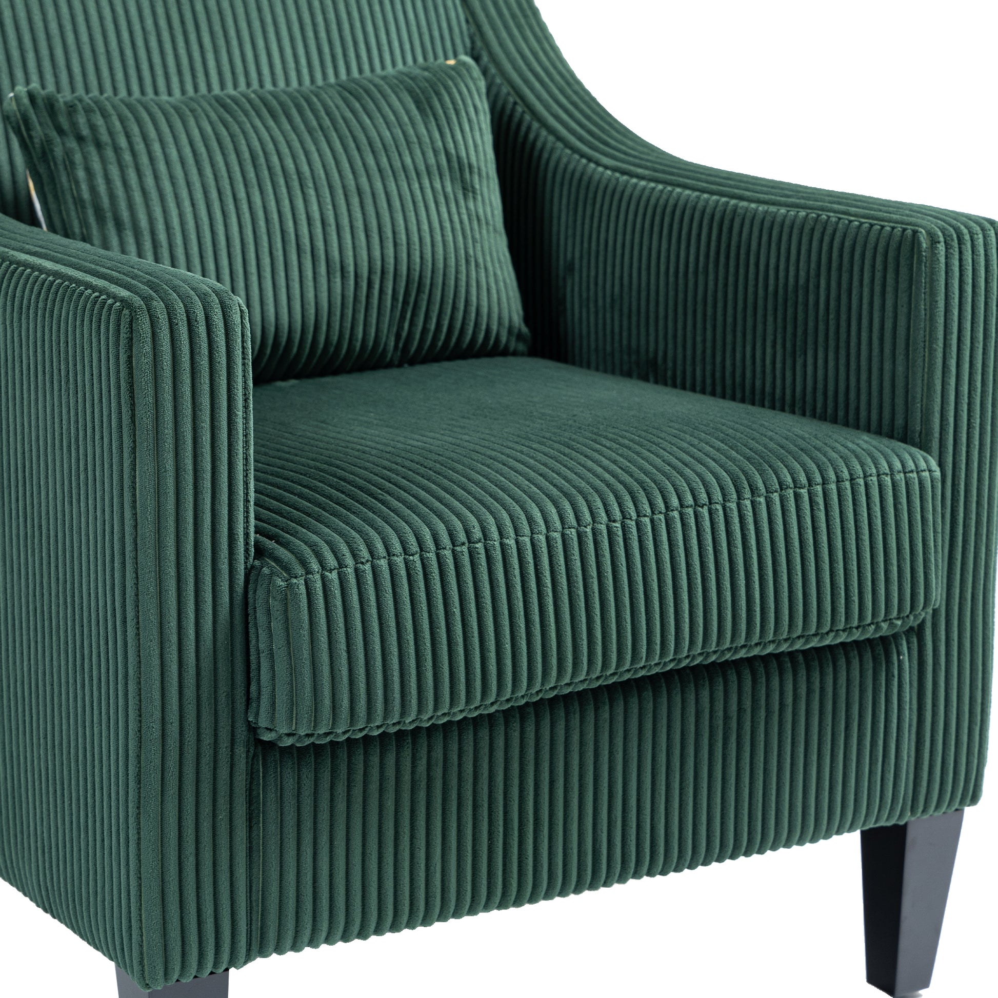 Coolmore Modern Accent Chair,Upholstered Armchair With Scooped Arms For Bedroom,Apartment,Studio,Office,Waiting Room Emerald Corduroy Emerald Primary Living Space Foam Corduroy