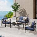 Outdoor Loveseat, All Weather Metal Aluminum Outdoor Patio Furniture Sofa With 5