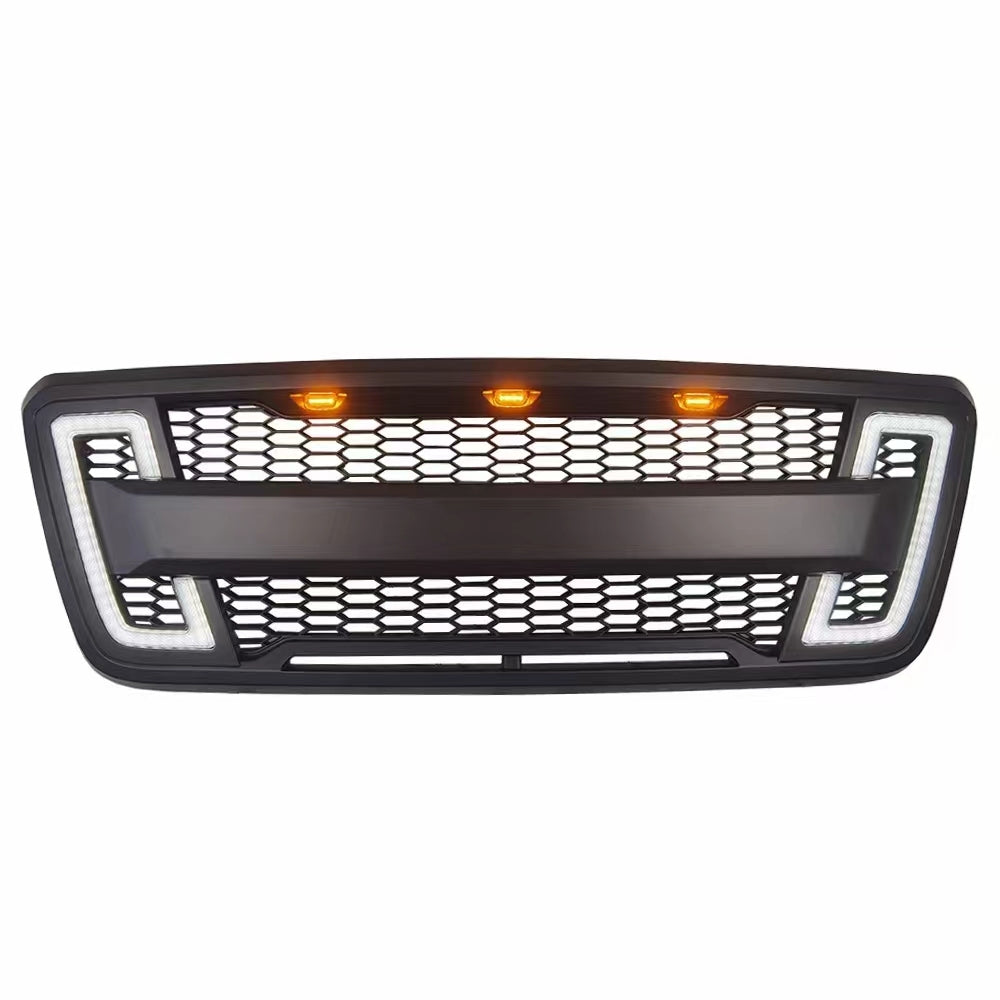 Grille For 2004 2008 Ford F150 With Led Lights Black Abs