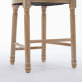 Solid Wood Bar Stools Set Of 2, Classic French Country Wooden Barstools With Upholstered Seating Beige Fabric Wood Fabric