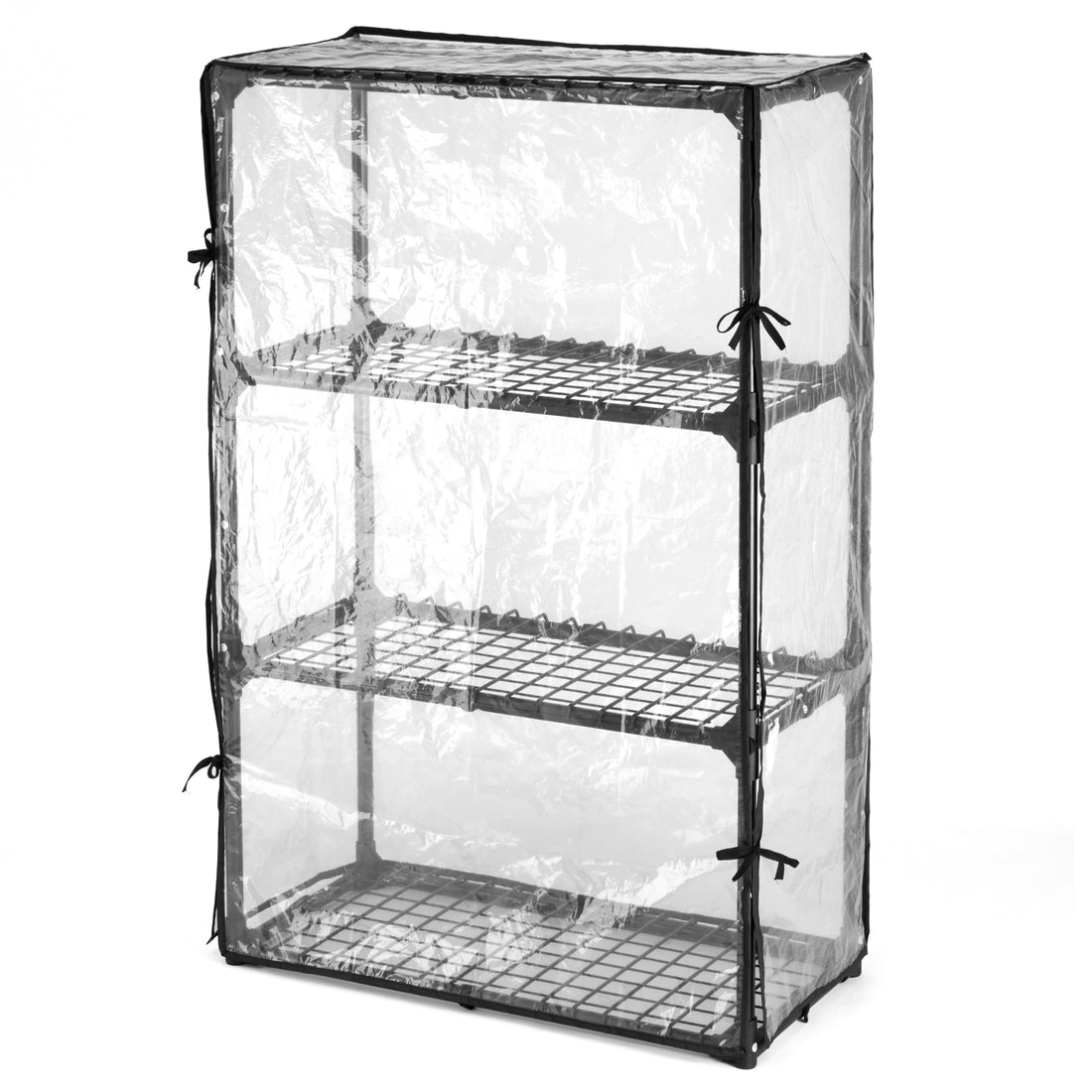 4 Shelf Wire Rack 1Pack With Cover Black Steel