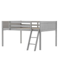 Full Size Wood Low Loft Bed With Ladder, Ladder Can Be Placed On The Left Or Right, Gray Old Sku:Gx000366Aae Box Spring Not Required Full Gray Wood Bedroom Solid Wood Mdf