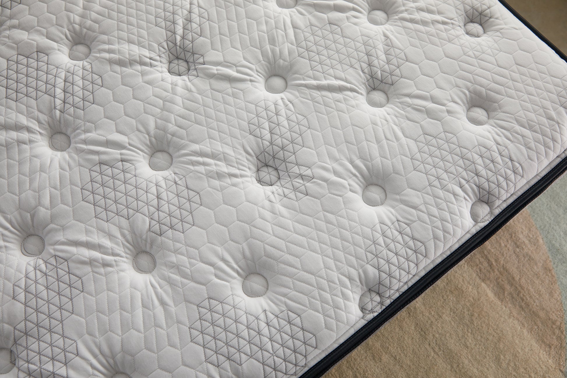 12" Full Euro Top Hybrid Memory Foam Mattress White Black Memory Foam And Polyurethane Foam Fabric Full