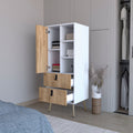 Kimball Tall Dresser, Modern Design With 2 Drawers And Large Storage Multicolor Particle Board Engineered Wood