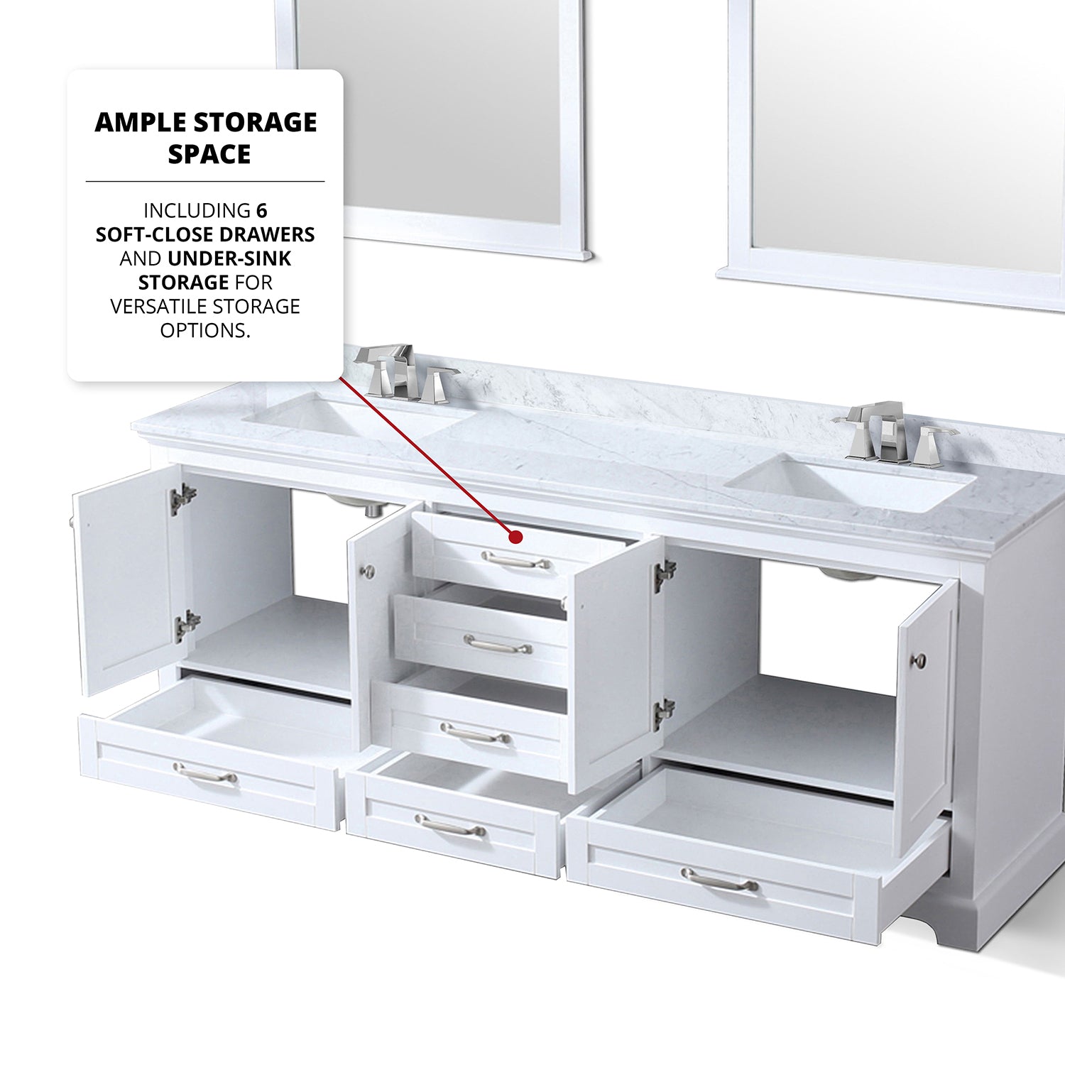 White Double Bath Vanity 80 In. W X 22 In. D White Plywood Wood