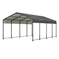 12X20 Ft Metal Carport, Outdoor Car Shelter All Weather, Heavy Duty Outdoor Galvanized Car Shelter For Car Boat Truck And Suvs Black Anthracite Metal