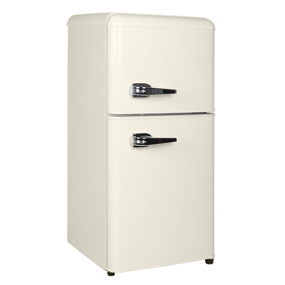 3.5Cu.Ft Compact Refrigerator Mini Fridge With Freezer, Small Refrigerator With 2 Door, 7 Level Thermostat Removable Shelves For Kitchen, Dorm, Apartment, Bar, Office, Cream Cream Kitchen Modern Abs Steel Q235