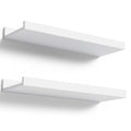 Floating Shelves Wall Mounted Set Of 2, Modern White Shelves For Room White Engineered Wood