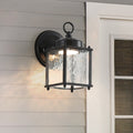 Outdoor Wall Sconce Lights With Clear Glass, Outside Garage Sconce Lighting Waterproof Farmhouse Wall Lantern Lamp For House Patio Doorway Black Glass,Metal