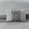 Embroidered 8 Piece Comforter Set Grey Queen Queen Grey Polyester