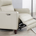 Ashby Power Headrest Zero Gravity Reclining Loveseat Beige Memory Foam Genuine Leather