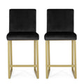 Barstool Set Of 2 Pcs Black Velvet