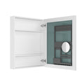 24'' W X 30'' H Surface Frameless Mirror Medicine Cabinet, Beveled Mirror Edges Bathroom Medicine Cabinet, Right Opening Door White Engineered Wood