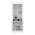 Lafayette Bar Cabinet With 4 Bottle Rack, Upper Glass Holder And Dual Door Design White Primary Living Space Modern Shelves Included Particle Board