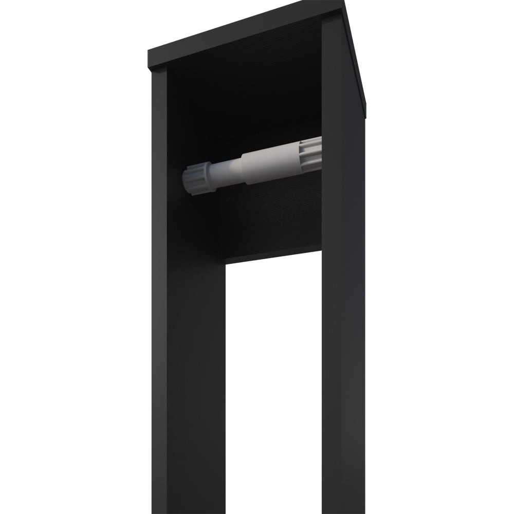 Toliet Paper Holder Magna, Bathroom, Black Black Particle Board Engineered Wood