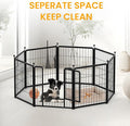 Dog Playpen 32 Inch 16 Panles, Ideal Dog Fence For Small Medium Dogs Indoor & Outdoor Bliss, Perfect Dog Pen For Camping, Yard, Rv, Garden Fence, Black Black Metal
