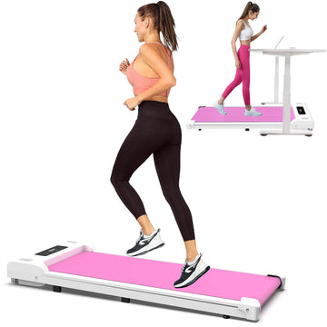 Under Desk Treadmill, Walking Pad, Portable Treadmill With Remote Control Led Display, Walking Jogging Machine For Home Office Use 265 Lbs Pink Pink Abs Rubber Steel Q235