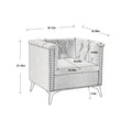 Accent Chair Living Room Chairs Single Sofa Chair,Arm Chairs With Linen Fabric, Mid Century Accent Arm Chairs Comfy Reading Lounge Club Armchair For Bedroom Office Study Gray Metal