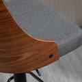 Homcom Counter Height Bar Stools Set Of 2, Height Adjustable Swivel Barstools With Footrest And Tufted Back, Linen Fabric Bar Chairs, Dark Grey Dark Grey Wood