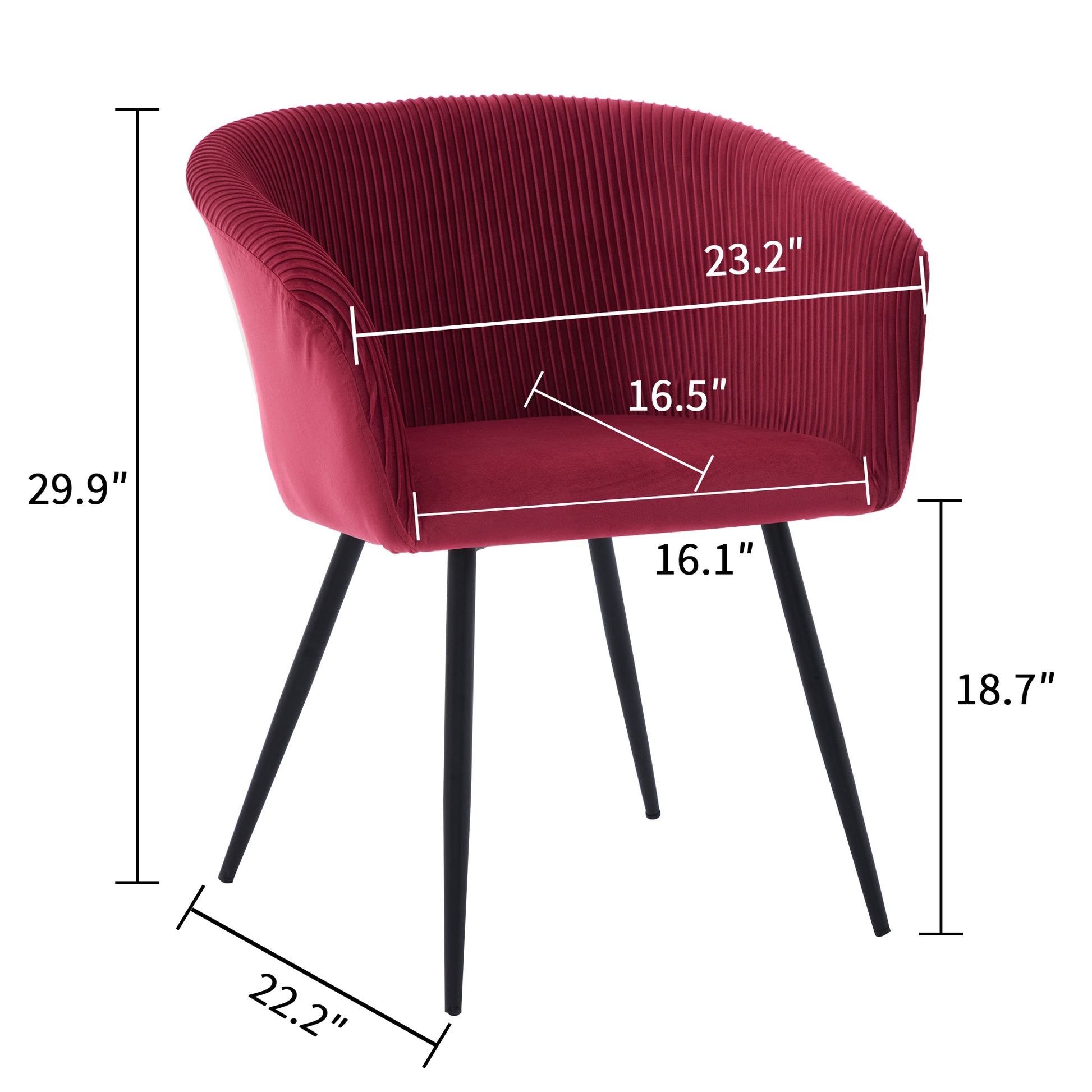Ts Stripe Dinding Chair 1Pc Wine Red Wine Red Velvet