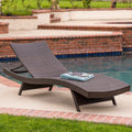 Kauai Pe Wicker Chaise Brown Multi Rattan Metal