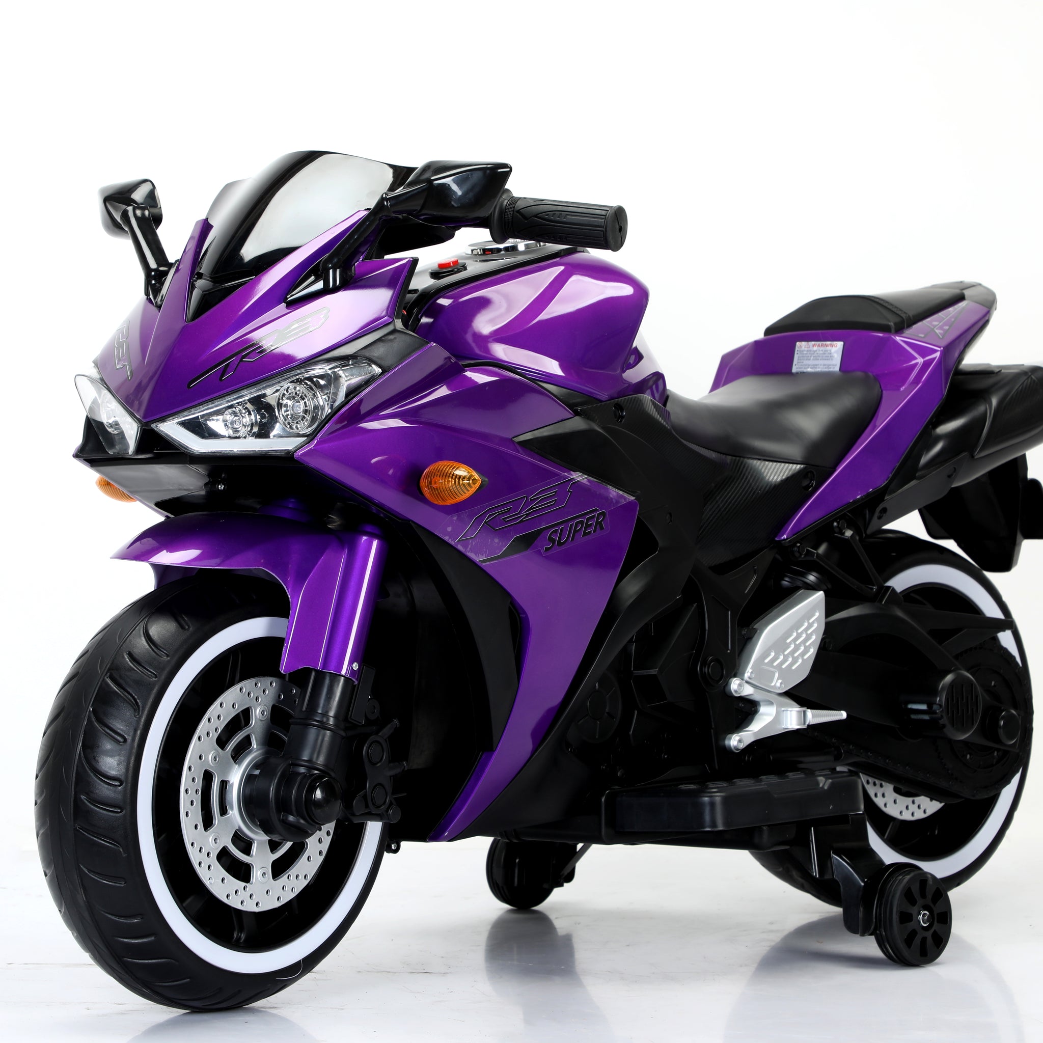 Tamco Kids Motorcycle 12V Motorcycle For Kids 3 4 5 6 Years Boys Girls 12V7Ah Kids Motorcycle Ride On Toy With Training Wheels Manual Throttle Drive By Hand Lightting Wheels Purple 50 99 Lbs Plastic Indoor & Outdoor Use