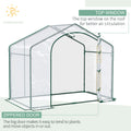 Outsunny 6' X 3' X 5' Portable Walk In Greenhouse, Pvc Cover, Steel Frame Garden Hot House, Zipper Door, Top Vent For Flowers, Vegetables, Saplings, Clear Clear Steel