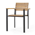 Laris Wood And Metal Chair Teak Black Acacia Wood