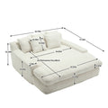 Coolmore Chenille 2 Seater Lazy Sofa With 5 Back Pillows,Comfy Sofa Deep Seat Couch For Living Room,Club White White Chenille 2 Seat