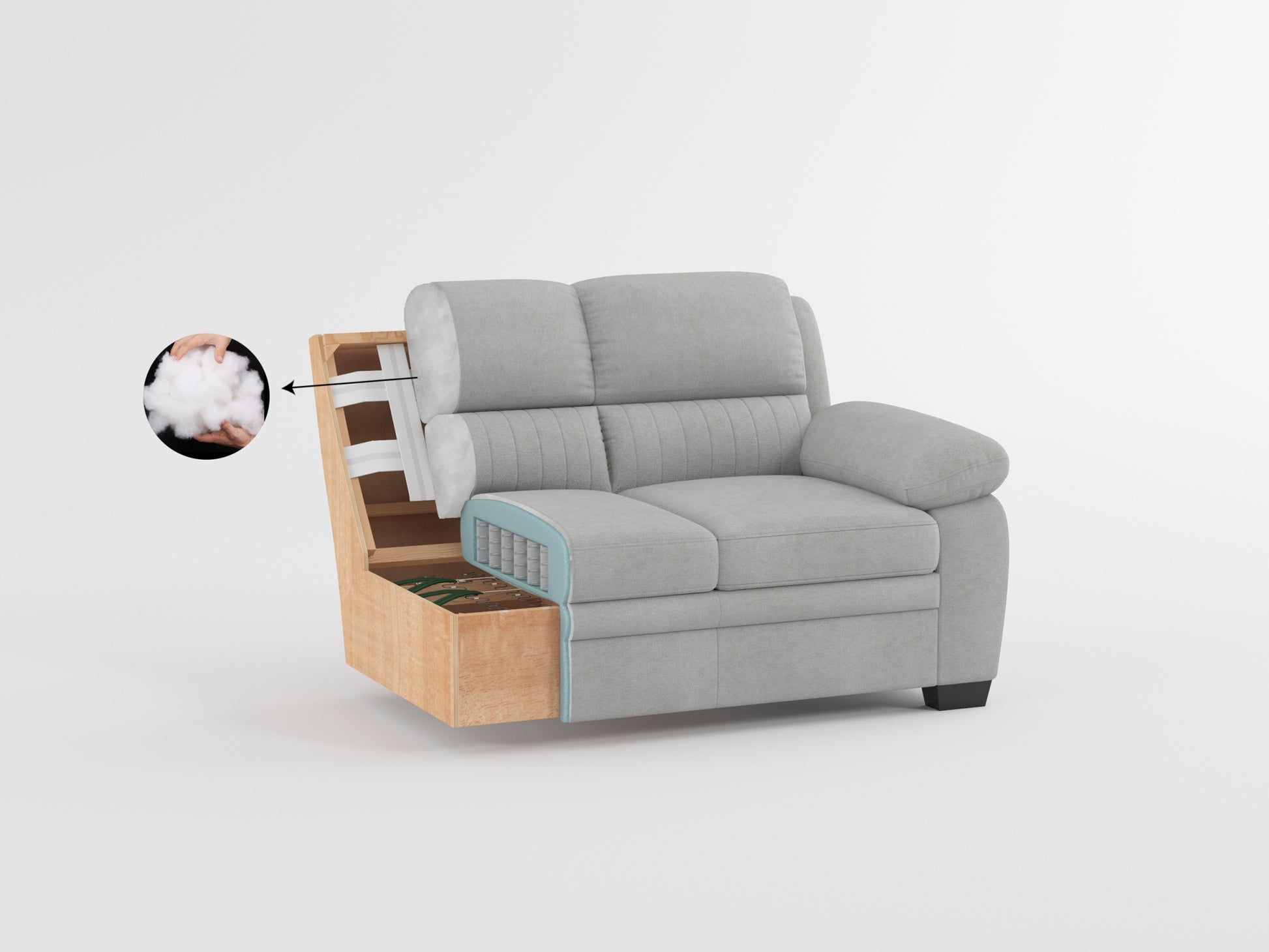 Plush Seating Chair 1Pc Gray Textured Fabric Channel Tufting Solid Wood Frame Modern Living Room Furniture Gray Primary Living Space Contemporary Solid Wood