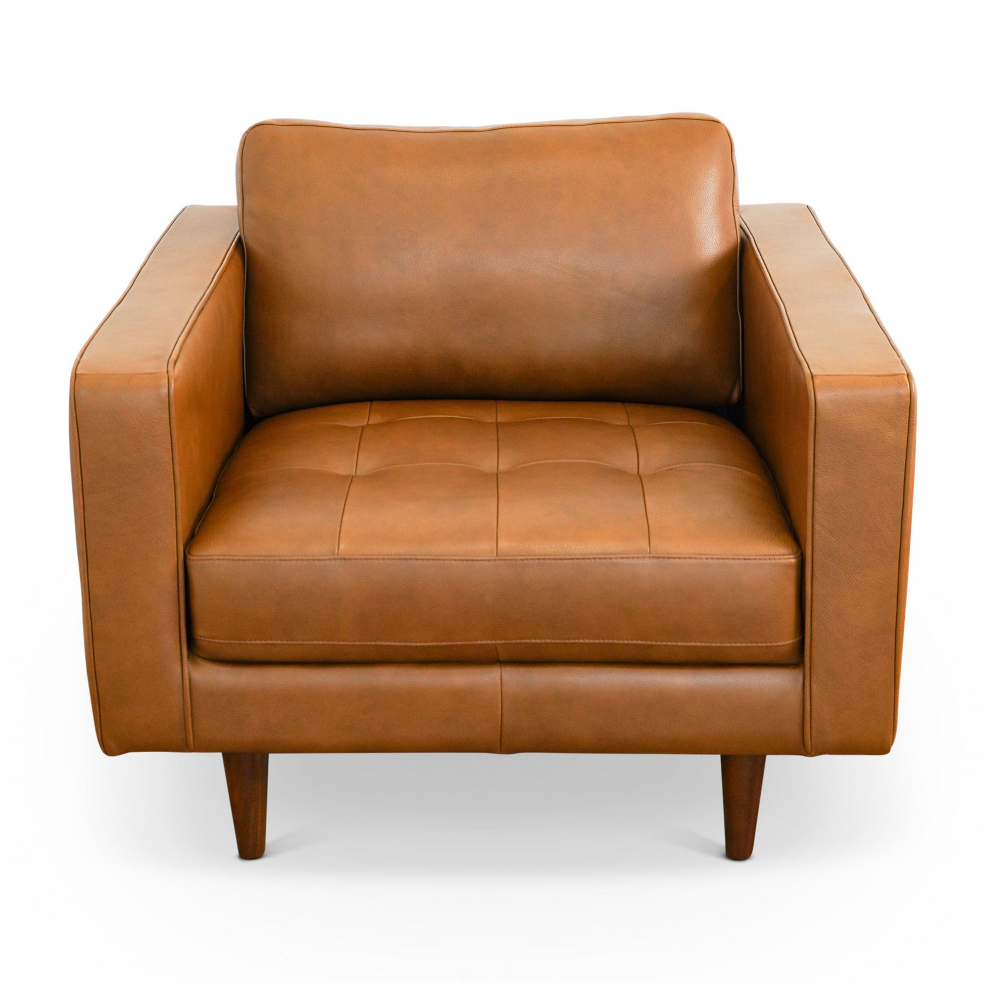 Catherine Leather Lounge Chair Tan Leather Brown,Tan Brown Genuine Leather Wood Walnut Foam Genuine Leather,Solid Wood