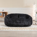 Coolmore Bean Bag Sofa Lazy Sofa Durable Comfort Lounger High Back Bean Bag Chair Couch For Adults And Kids, Indoor & Outdoor, Accent Floor Soft Lounge Chair Black Chenille Black Foam Chenille 2 Seat