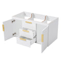 36'' Wall Mounted Bathroom Vanity Without Sink, Floating Bathroom Storage Cabinet With 2 Drawers, Solid Wood Bathroom Cabinet Not Include Basin Sink White Bathroom Modern Mdf