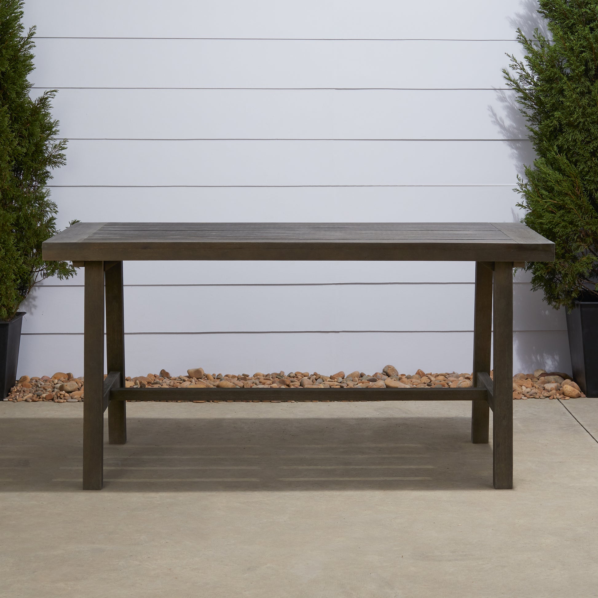 Renaissance Outdoor Patio Picnic Dining Table Grey Acacia Wood
