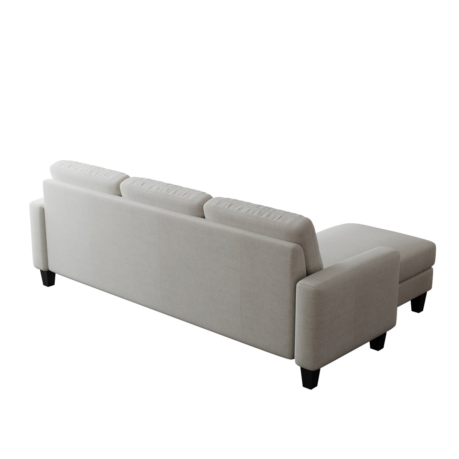 Living Room Furniture With Polyester Fabric L Shape Couch Corner Sofa For Small Space Beige Beige Foam Polyester 3 Seat