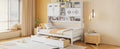 Twin Size Wooden Daybed With 2 Drawers, And All In One Cabinet And Shelf, White Twin White Wood