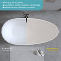 59'' Solid Surface Matte Tub, Freestanding Solid Surface Resin Stone Bathtub, Solid Surface Matte White Soaking Tub,Free Standing Tub With Overflow And Pop Up Drain, Matte White Matte White Oval Bathroom Freestanding Tubs Matte 59 61 In Soaking Center