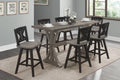 Rustic Look Distressed Gray Finish 1Pc Counter Height Dining Table Solid Rubberwood Kitchen Dining Furniture Gray Seats 6 Dining Room Rectangular Solid Wood