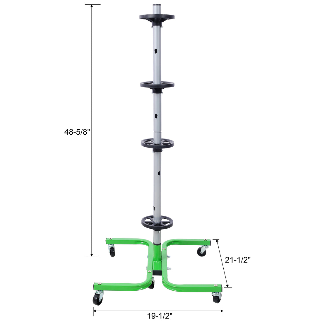 Storage Stand With Wheels 275 Lbs Total Capacity Uses Six 2In Swivel Caster Wheels Green Color Green Steel