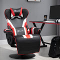 Vinsetto Gaming Chair, Racing Style Computer Recliner With Lumbar Support, Footrest And Cup Holder, Black White Red Black Red Steel