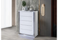 Moon Smooth White Chest With Led White Solid Wood Mdf